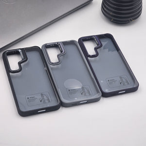 Samsung Galaxy S24 Smokey Finish Transparent Metal Camera Bump Case