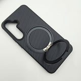 Samsung Galaxy S24 Carbon Fibre With Magnetic Magsafe Ring Stand Case