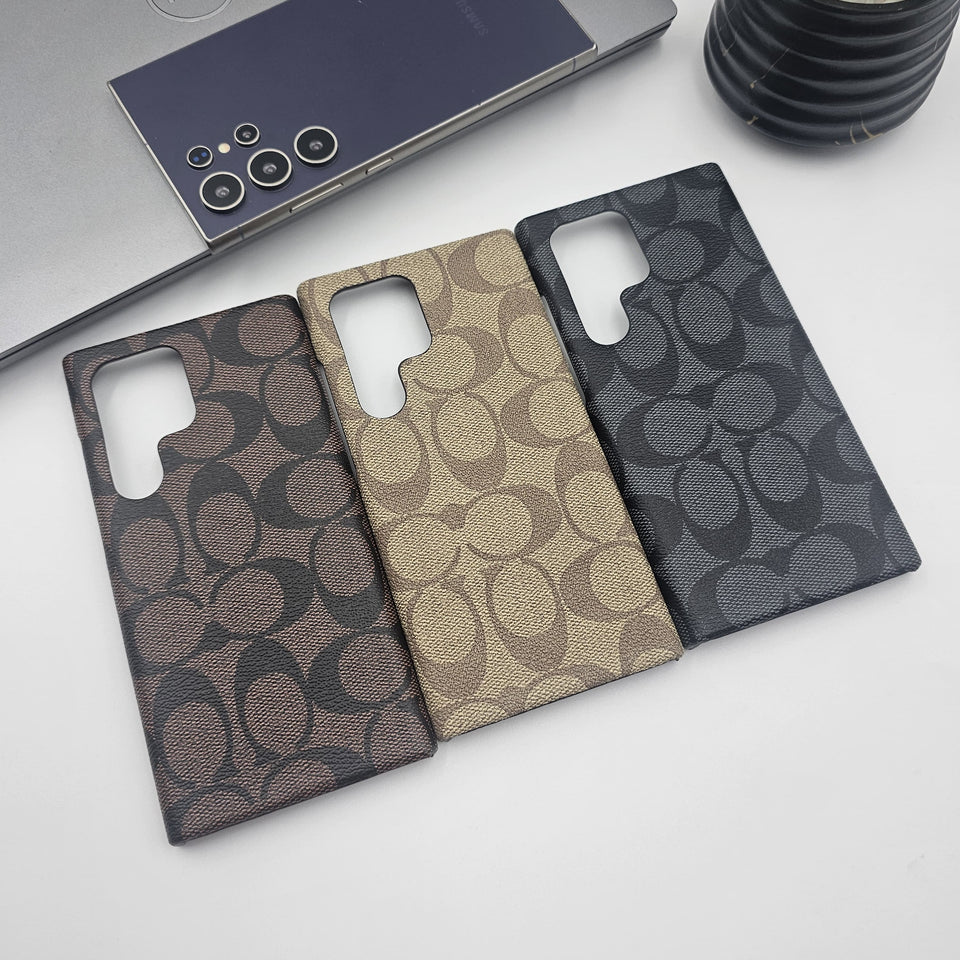 Samsung Galaxy S24 Ultra Luxury Brand Pattern CC PU Leather Case Cover