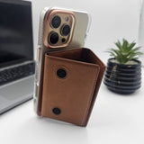 Trifold Magnetic Magsafe Vegan Leather Wallet Cardholder For iPhone & Samsung