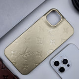 iPhone 16 Series Luxury Brand Embossed Leather Case