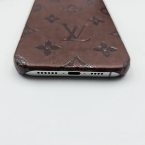 iPhone 16 Series Luxury Brand Embossed Leather Case