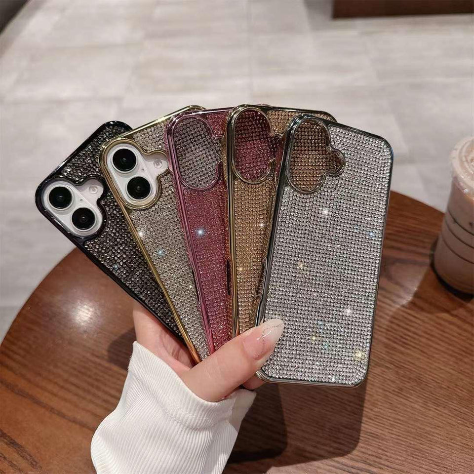 iPhone 16 Series Luxury Diamond Side Silicone Case