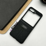 Samsung Galaxy Z Flip 5 Audi Q7 Design Synthetic Leather Black Cover