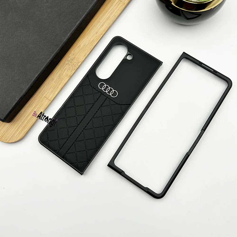 Samsung Galaxy Z Fold 5 Audi Q7 Black Synthetic Leather Case