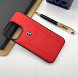 iPhone 15 Series Ferrari Sports Car Leather Stitched Case