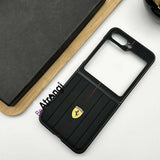 Samsung Galaxy Flip 5 Ferrari Sports Car Logo Suitcase Line Design Black Case