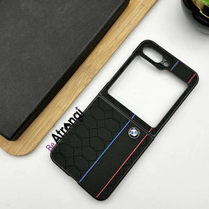 Samsung Galaxy Z Flip 5 BMW Logo With Honeycomb Design Black Case