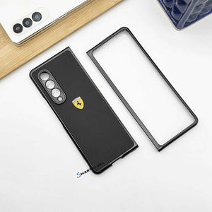 Samsung Galaxy Z Fold 3 Ferrari Sports Car Logo Case Cover With Camera Protection (Carbon Black)