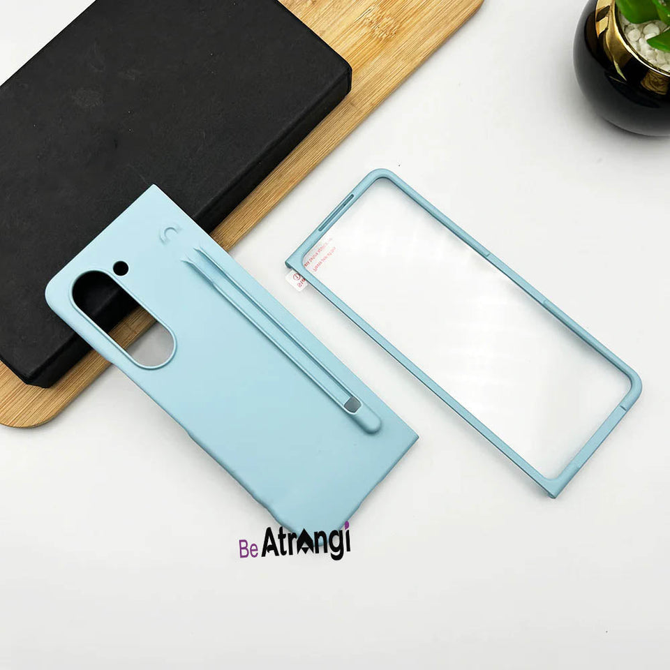 Samsung Galaxy Z Fold 5 Matte Finish Pastel Silk Hard Shell Cover With S Pen Slot