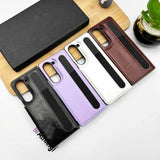 Samsung Galaxy Z Fold 5 Leather Protective Card Holder Case With S Pen Holder