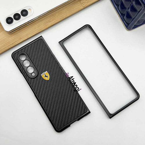 samsung Galaxy Z Fold 3 Ferrari Carbon Black Case Cover with Camera protection