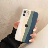 iphone Liquid Silicone Green Rainbow Back cover case From Pride Edition