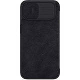 iPhone 13 Camera Protection QIN Leather Flip Case Black