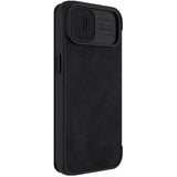 iPhone 13 Camera Protection QIN Leather Flip Case Black