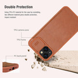 iPhone 13 Camera Protection QIN Leather Flip Case Brown