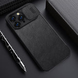 iPhone 14 Pro Max Camera Protection QIN Leather Flip Case Black