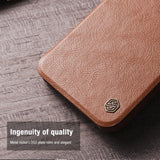 iPhone 13 Pro Max Camera Protection QIN Leather Flip Case Brown