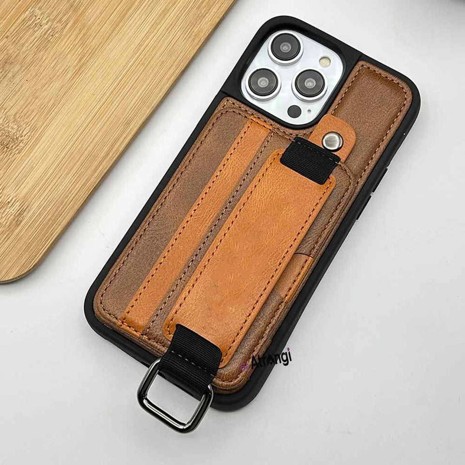 iPhone 15 Series Pu Leather Detachable Wallet Case Cover With Flexible Wrist Strap