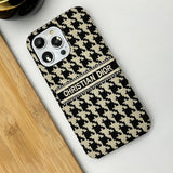 iPhone 16 Series Luxury Brand CD Vertical Belt Stitched Case Cover