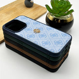 iPhone Luxury GS Fashion Leather Metal Logo Case