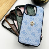 iPhone Luxury GS Fashion Leather Metal Logo Case