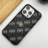 iPhone Luxury GS Fashion Leather Metal Logo Case