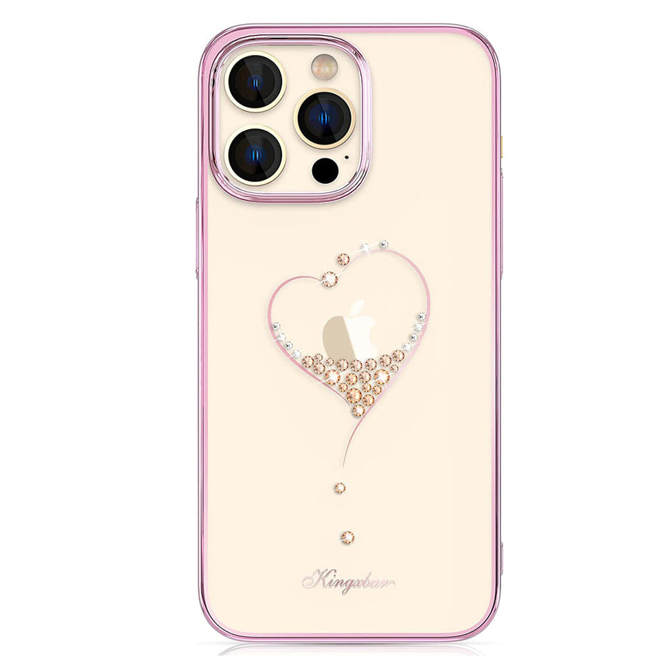 iPhone Heart Rhinestone Diamond Plated Hard Clear PC Back Cover