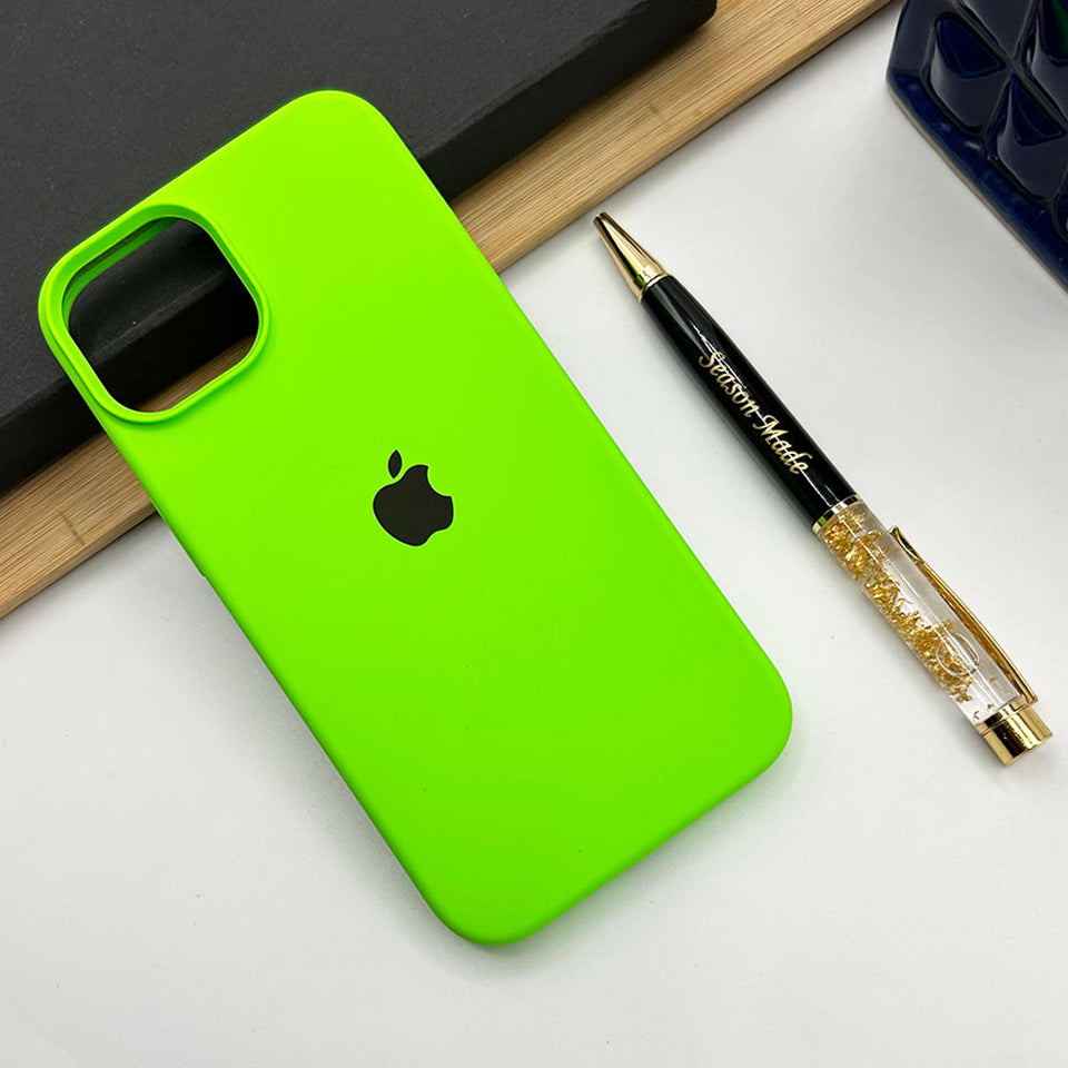 iPhone 16 Series Liquid Silicone Case Cover Neon Green