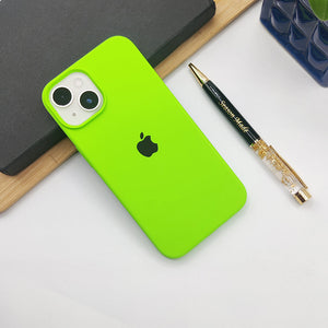 iPhone 16 Series Liquid Silicone Case Cover Neon Green