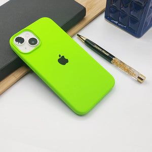 iPhone 16 Series Liquid Silicone Case Cover Neon Green