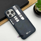 iPhone 15 Series Chex Leather Card Holder Wallet Case Cover