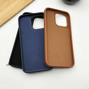 iPhone 15 Series Chex Leather Card Holder Wallet Case Cover