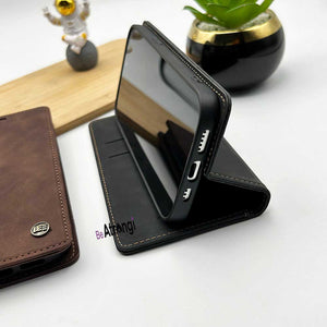 iPhone Premium Pu Leather Flip Case Cover