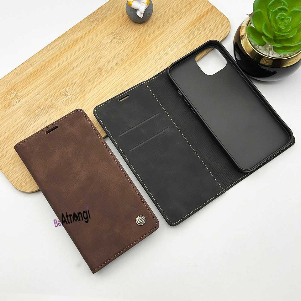 iPhone Premium Pu Leather Flip Case Cover