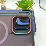 iPhone 15 Series Metal Frame Frosted Matte Finish Magsafe Case Cover
