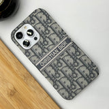 iPhone 16 Series Luxury Brand CD Vertical Belt Stitched Case Cover