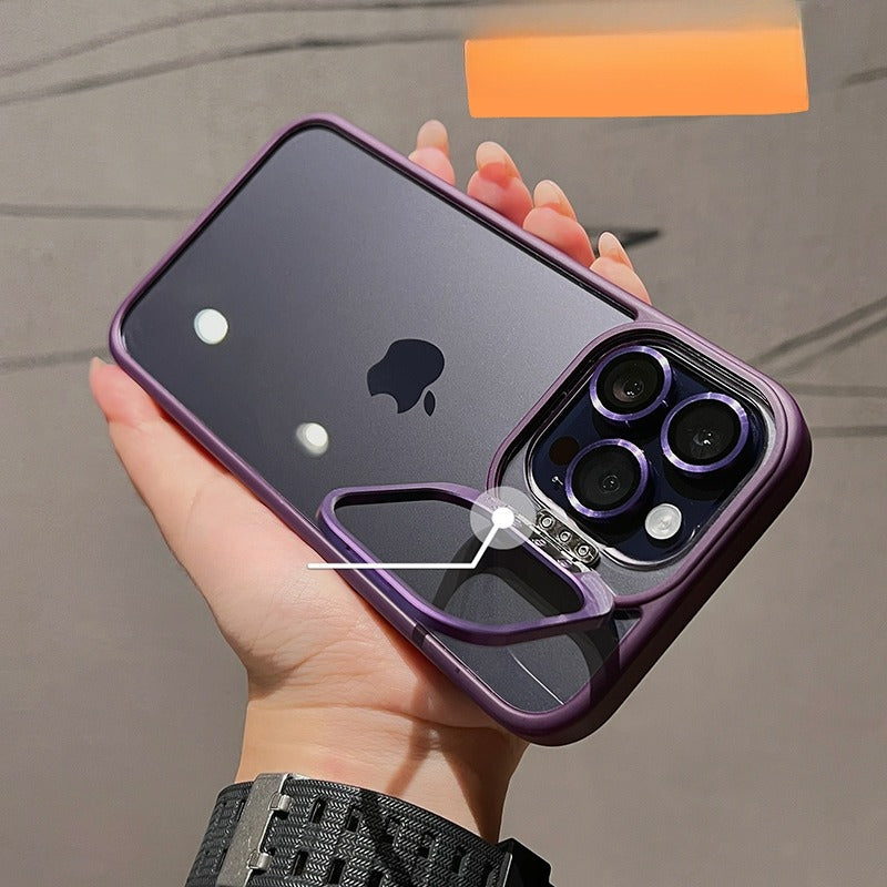 iPhone Hollow Flipping Lens Bracket Case