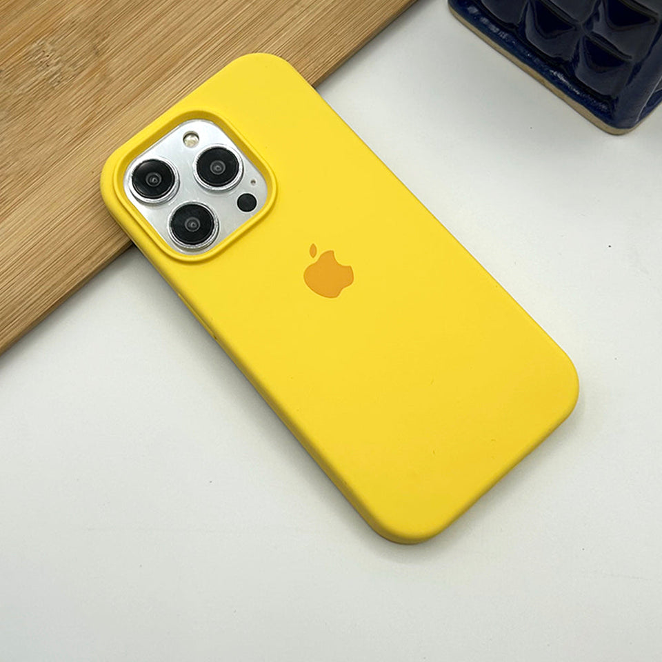 iPhone 15 series liquid Yellow silicone case