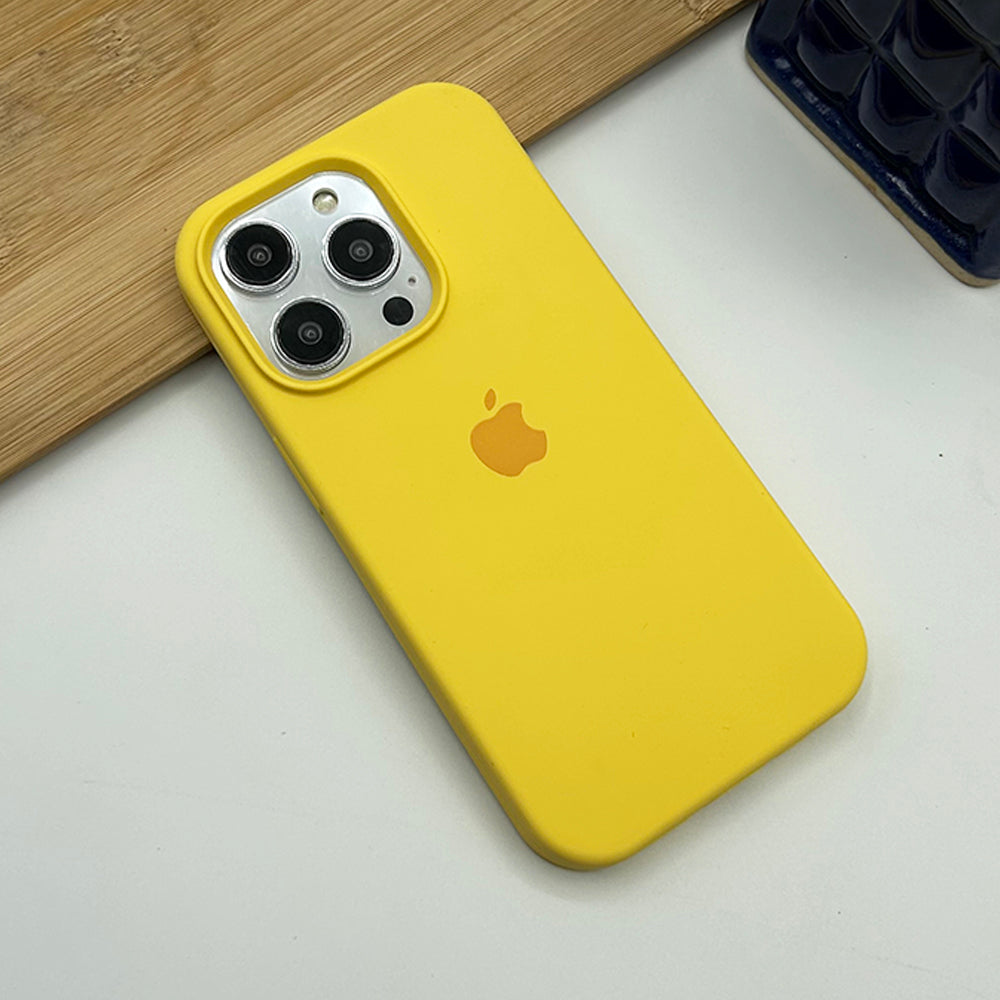 iPhone 15 series liquid Yellow silicone case