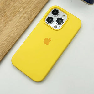 iPhone 15 series liquid Yellow silicone case