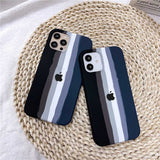 iphone Liquid Silicone Black & Grey Rainbow Back cover case From Pride Edition