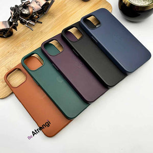 iPhone Luxury Leather Texture With Logo Shockproof Case