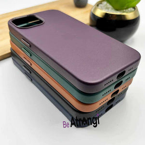 iPhone Luxury Leather Texture With Logo Shockproof Case