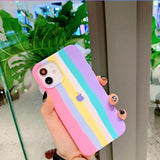 iphone Liquid Silicone Sleek Premium Back cover case (Pride Edition Pink Rainbow Unicorn )