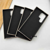 Samsung Galaxy S23 Ultra PU Leather Chrome Plated Cover