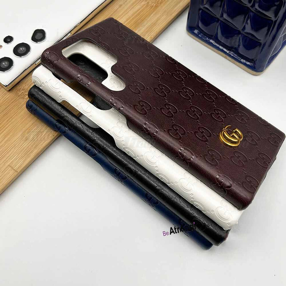 Samsung S22 Ultra Luxury GG Fashion Leather Brand Case Cover