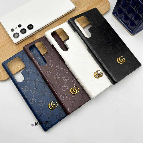 Samsung S22 Ultra Luxury GG Fashion Leather Brand Case Cover