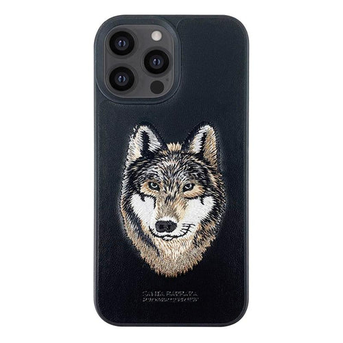 iphone luxury santa barbara leather savana series Wolf Back Cover